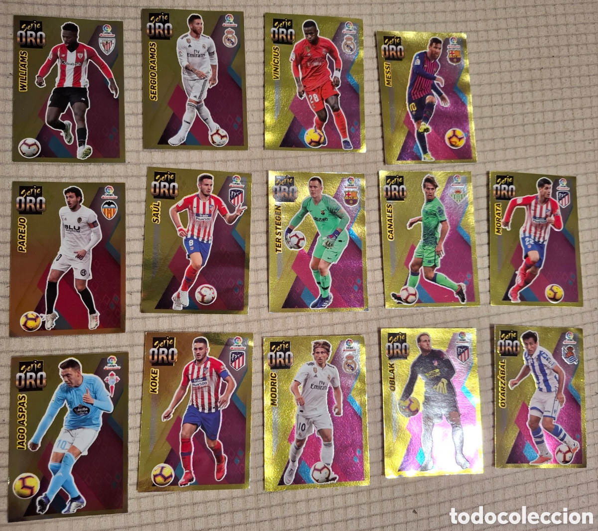 Coleccionismo cromos antiguos: Lote 14 serie oro liga 19-20 Messi