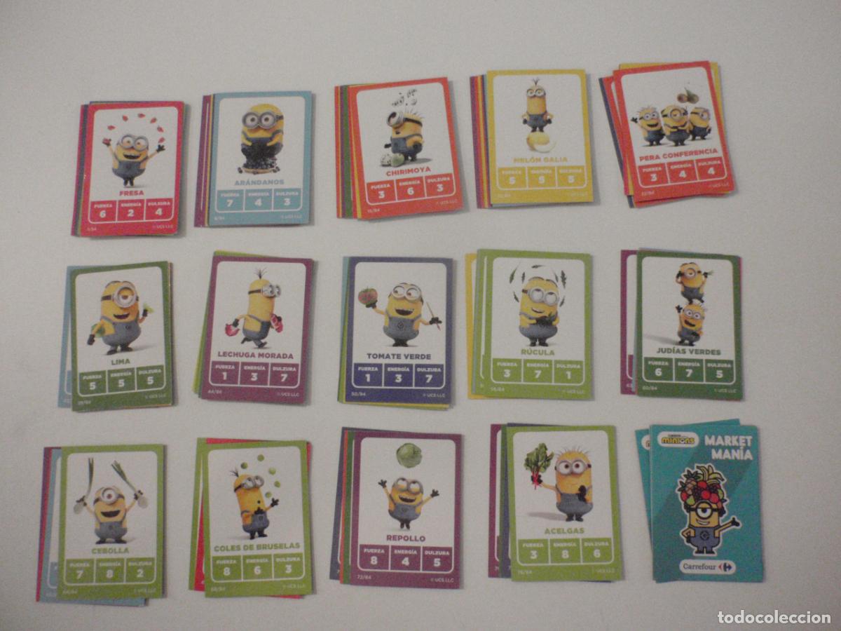 Collectionnisme Cartes &agrave; collectionner anciennes: LOTE 84 cromos diferentes, colecci&oacute;n COMPLETA. MINIONS MARKET MANIA. Carrefour 2023