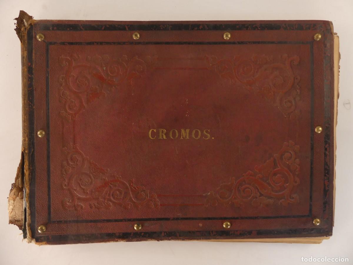 Coleccionismo cromos antiguos: ANTIGUO ALBUM CON LAMINAS Y CROMOS