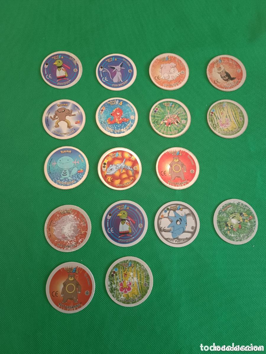 Colecionismo Cromos antigos: Colecci&oacute;n Pokemon Gigan Tazos 4 plateados mates y brillantes 2001 Nintendo promoci&oacute;n Matutano