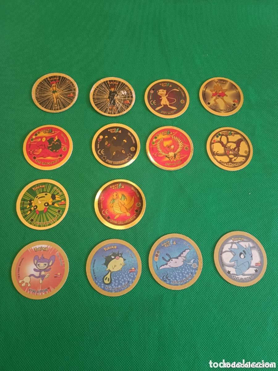 Colecionismo Cromos antigos: olecci&oacute;n Pokemon Gigan Tazos 4 dorados brillantes y mates