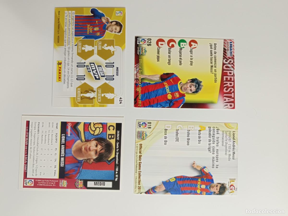 Coleccionismo cromos antiguos: 4 Cromos futbol de Messi - Foto 2