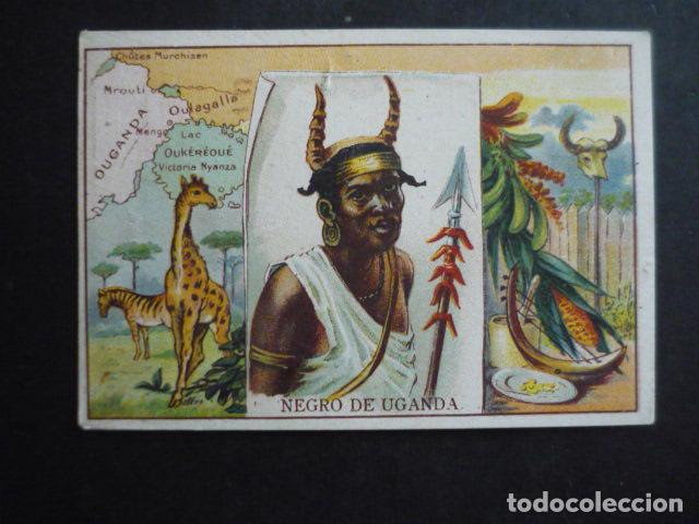 Coleccionismo cromos antiguos: NEGRO DE UGANDA CROMO CON PUBLICIDAD CHOCOLATES VIRGEN DE LA ENCINA PONFERRADA LEON