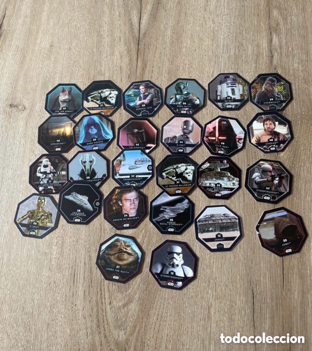 Coleccionismo cromos antiguos: Lote de tazos o fichas Star Wars (A19)