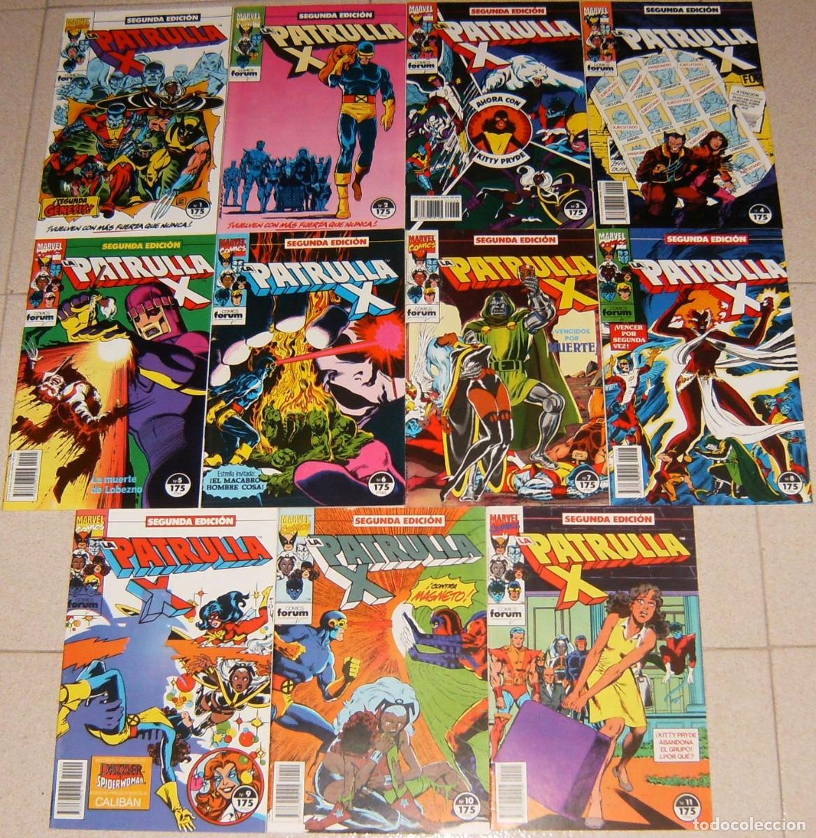 Coleccionismo cromos antiguos: LA PATRULLA-X N&uacute;meros 1 2 3 4 5 6 7 8 9 10 11 . SEGUNDA EDICION . LOTE DE 11 NUMEROS . FORUM