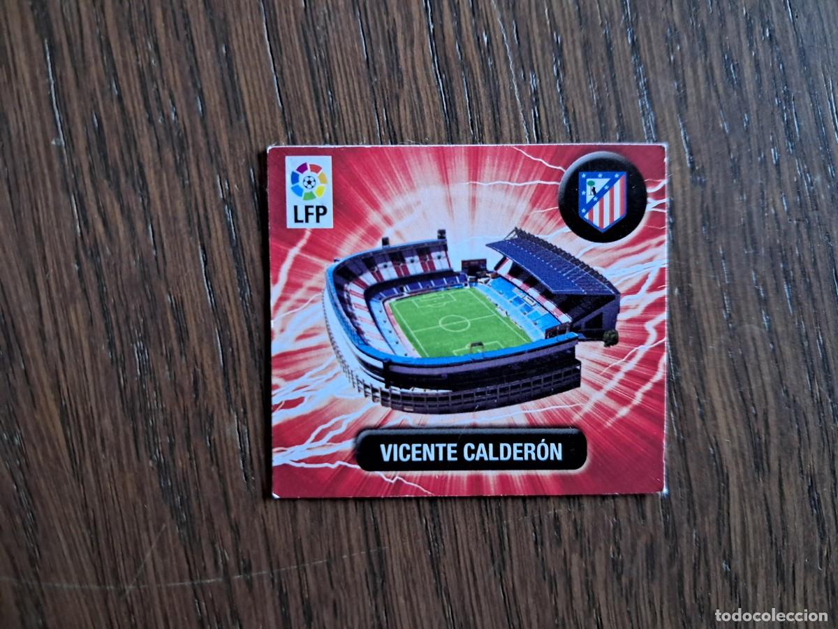 Coleccionismo cromos antiguos: VICENTE CALDERON (ATLETICO MADRID) PEGATINA TAZO MATULIGA LIGA MATUTANO CHEETOS 2011 2012 11 12