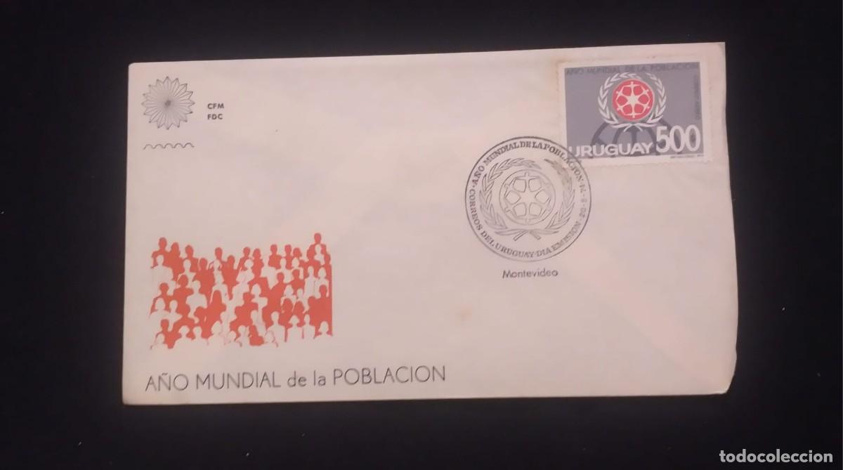 Coleccionismo cromos antiguos: TS) 1974 URUGUAY, FDC,WITH THE WORLD POPULATION YEAR.