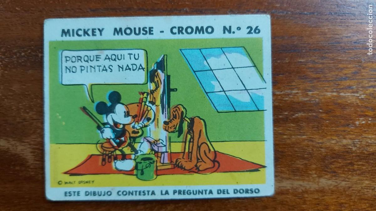 Sammeln alte Sammelbilder: N&uacute;mero 26 de MICKEY MOUSE de la colecci&oacute;n de Chicle / Goma Mascar BOBLERO - SIN PEGAR - BUEN ESTADO