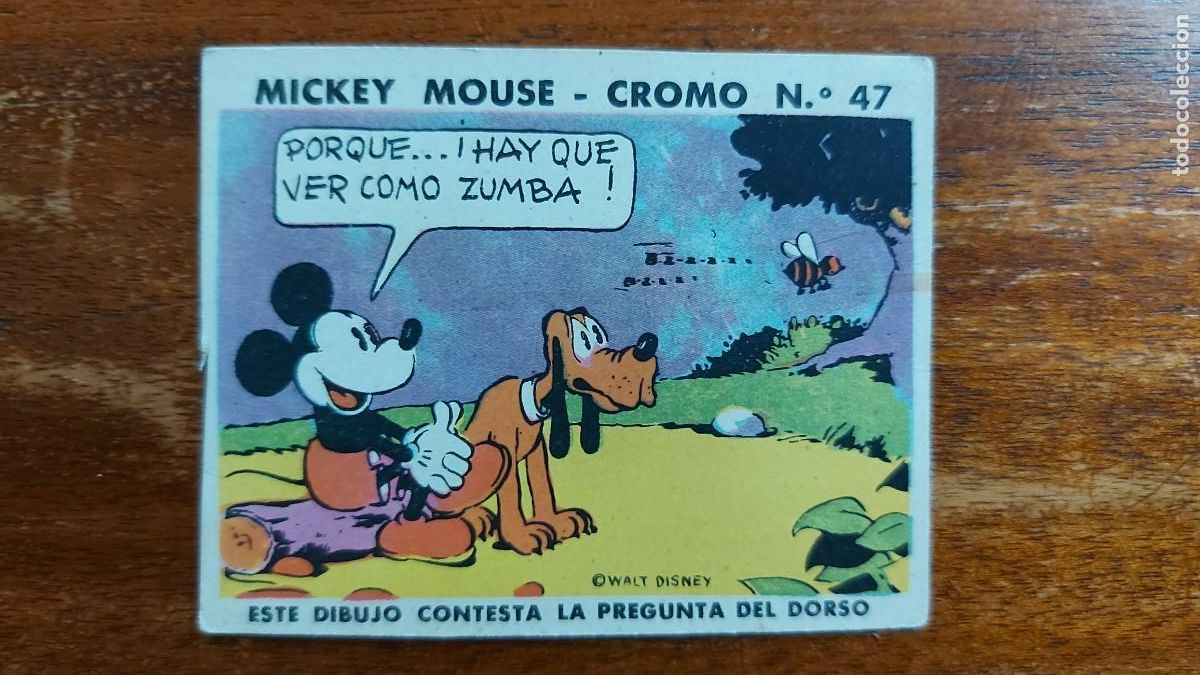 Sammeln alte Sammelbilder: N&uacute;mero 47 de MICKEY MOUSE de la colecci&oacute;n de Chicle / Goma Mascar BOBLERO - SIN PEGAR - BUEN ESTADO