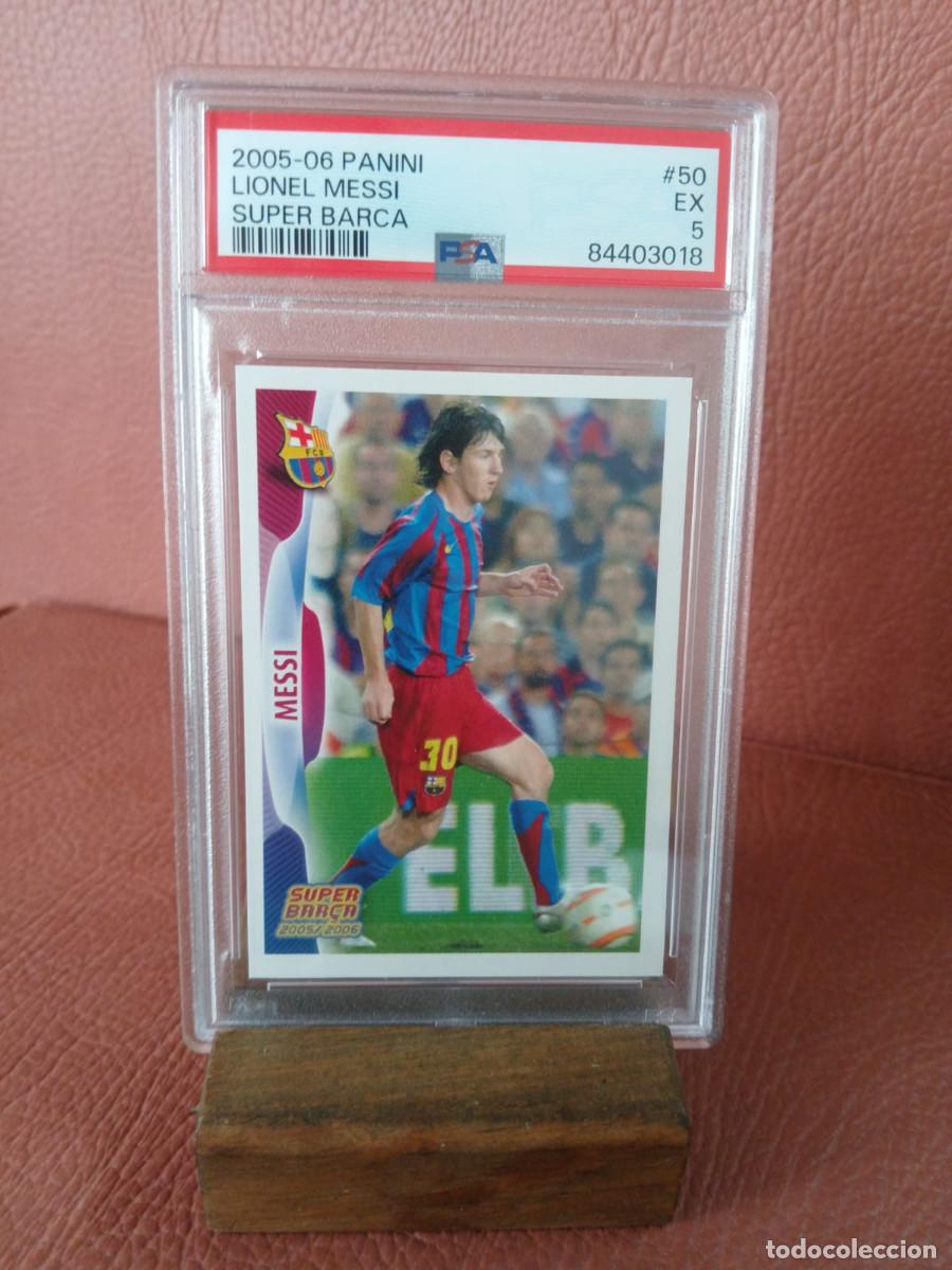 Coleccionismo cromos antiguos: 2005-06 PANINI LIONEL MESSI 50 PSA5 SUPER BARSA