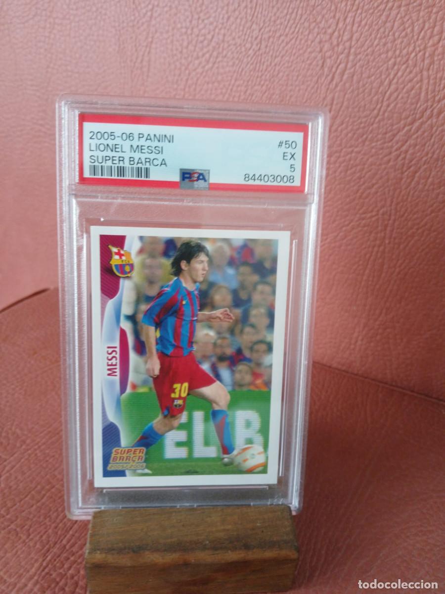 Coleccionismo cromos antiguos: 2005-06 PANINI LIONEL MESSI 50 PSA5 SUPER BARSA