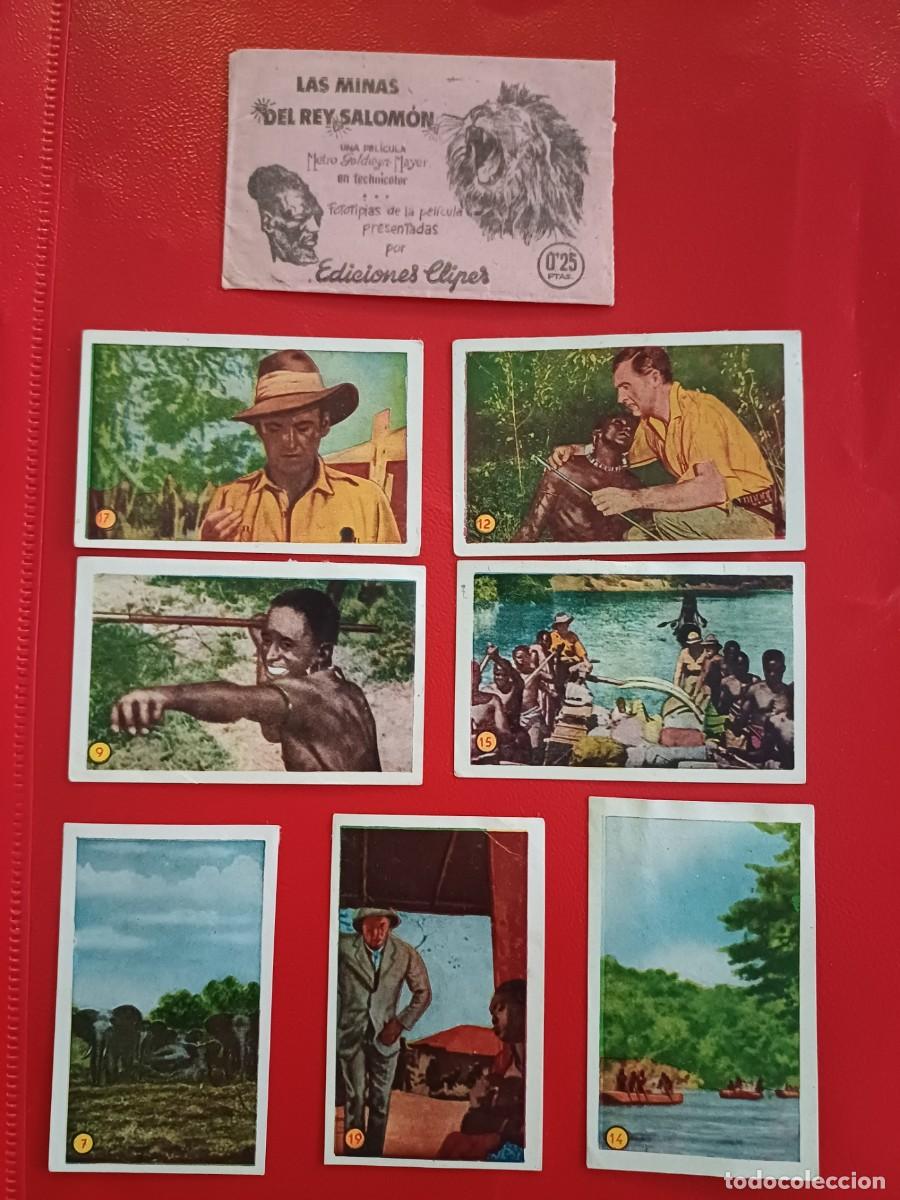 Coleccionismo cromos antiguos: SOBRE DE CROMOS ABIERTO MAS 7 CROMOS LAS MINAS DEL REY SALOMON, CLIPER
