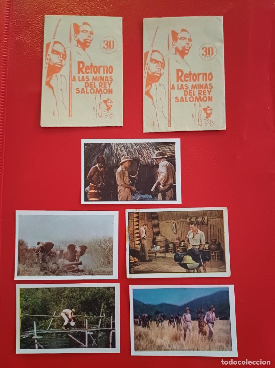 Coleccionismo cromos antiguos: 2 SOBRE DE CROMOS ABIERTOS MAS 5 CROMOS RETORNO A LAS MINAS DEL REY SALOMON