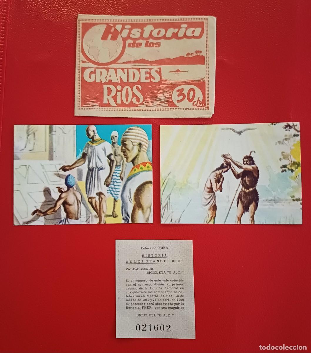 Coleccionismo cromos antiguos: SOBRE DE CROMOS ABIERTO MAS 2 CROMOS HISTORIA DE LOS GRANDES RIOS MAS VALE OBSEQUIO