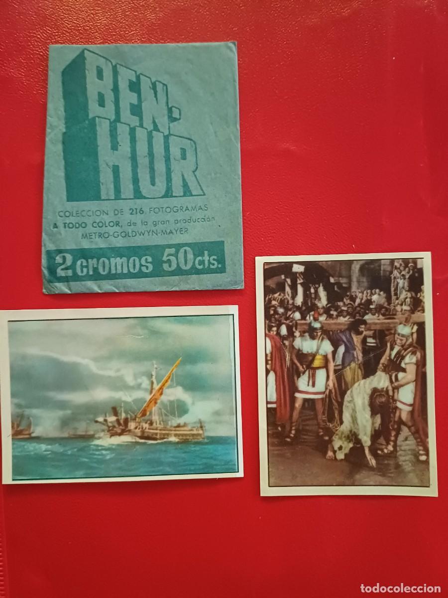 Coleccionismo cromos antiguos: SOBRE DE CROMOS ABIERTO MAS 2 CROMOS BEN-HUR