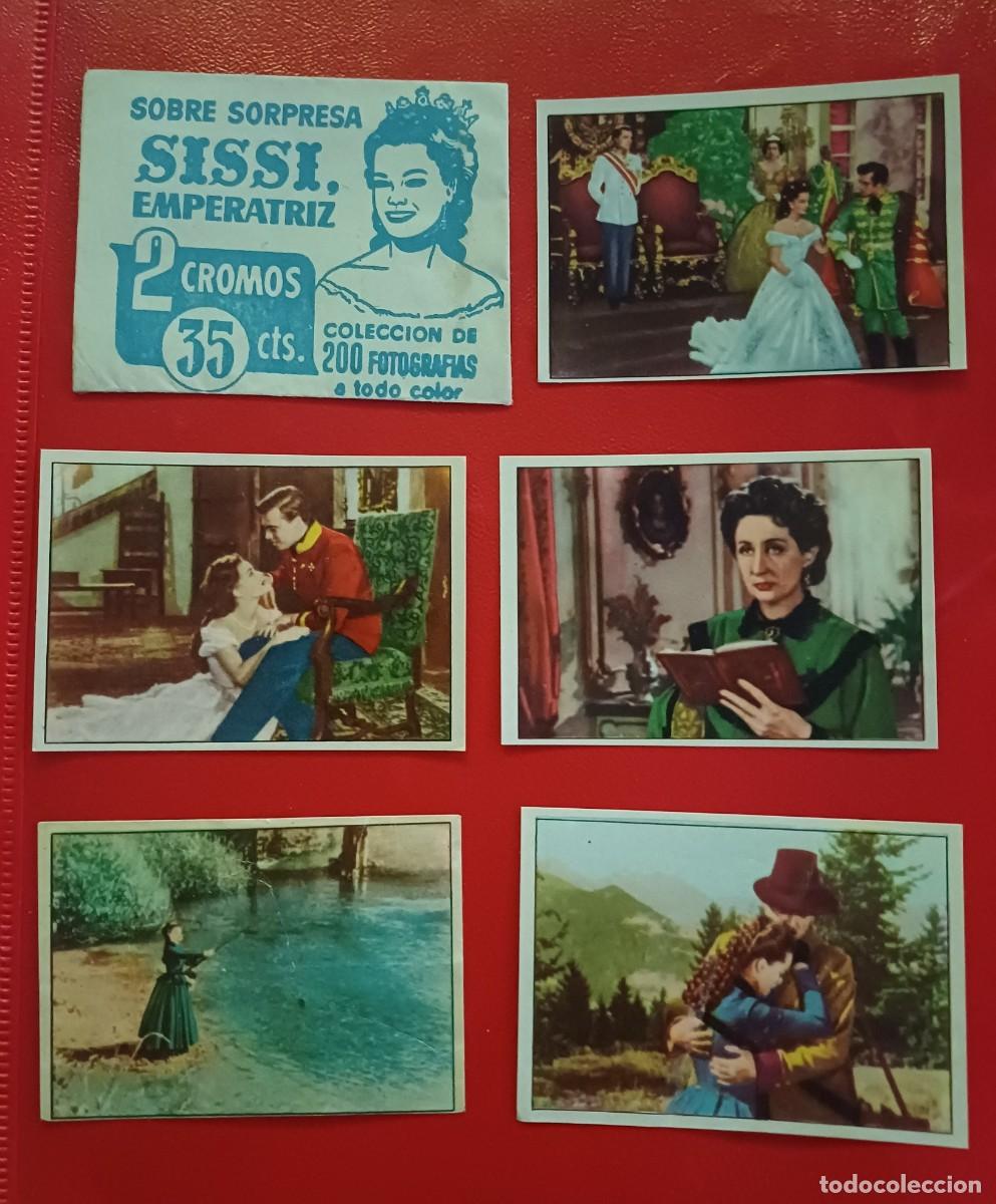 Coleccionismo cromos antiguos: SOBRE CROMOS VACIO MAS 5 CROMOS SISSI EMPERATRIZ