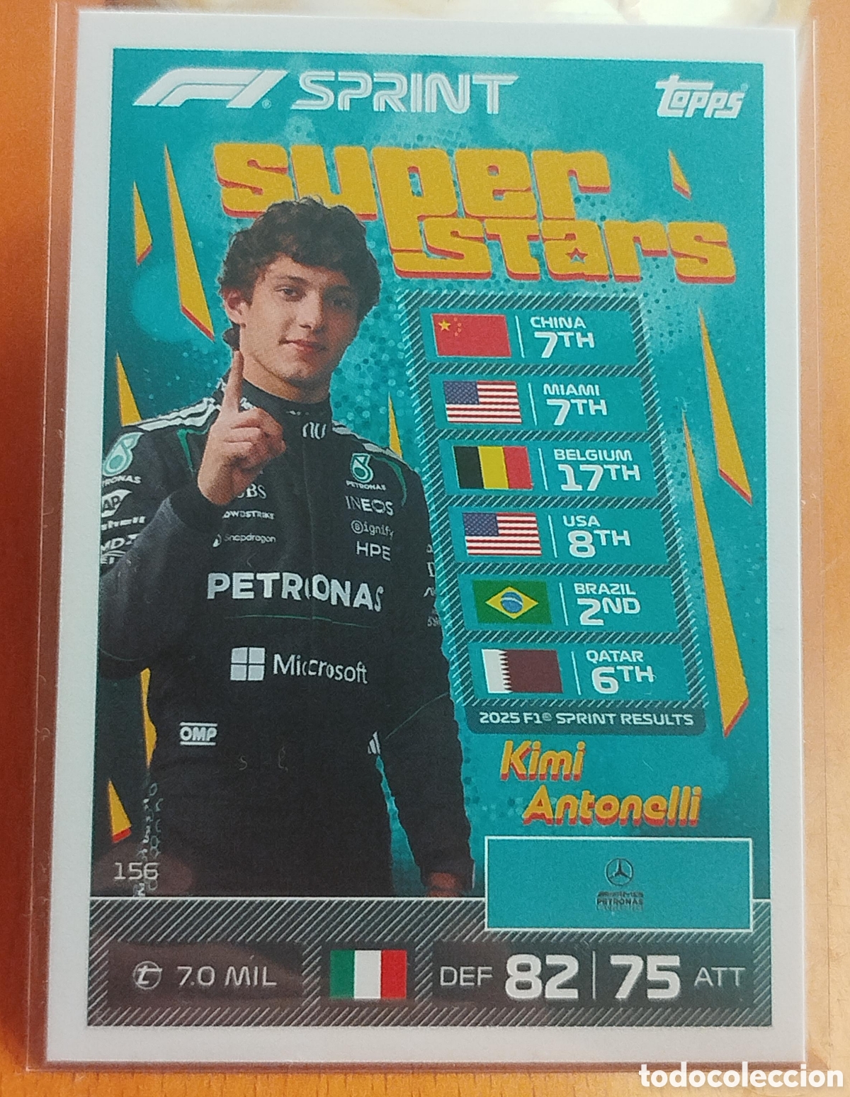 Coleccionismo cromos antiguos: Cromo Kimi Antonelli #156 F1 Sprint Super Stars - Topps Turbo Attax F1 2026 - Mercedes