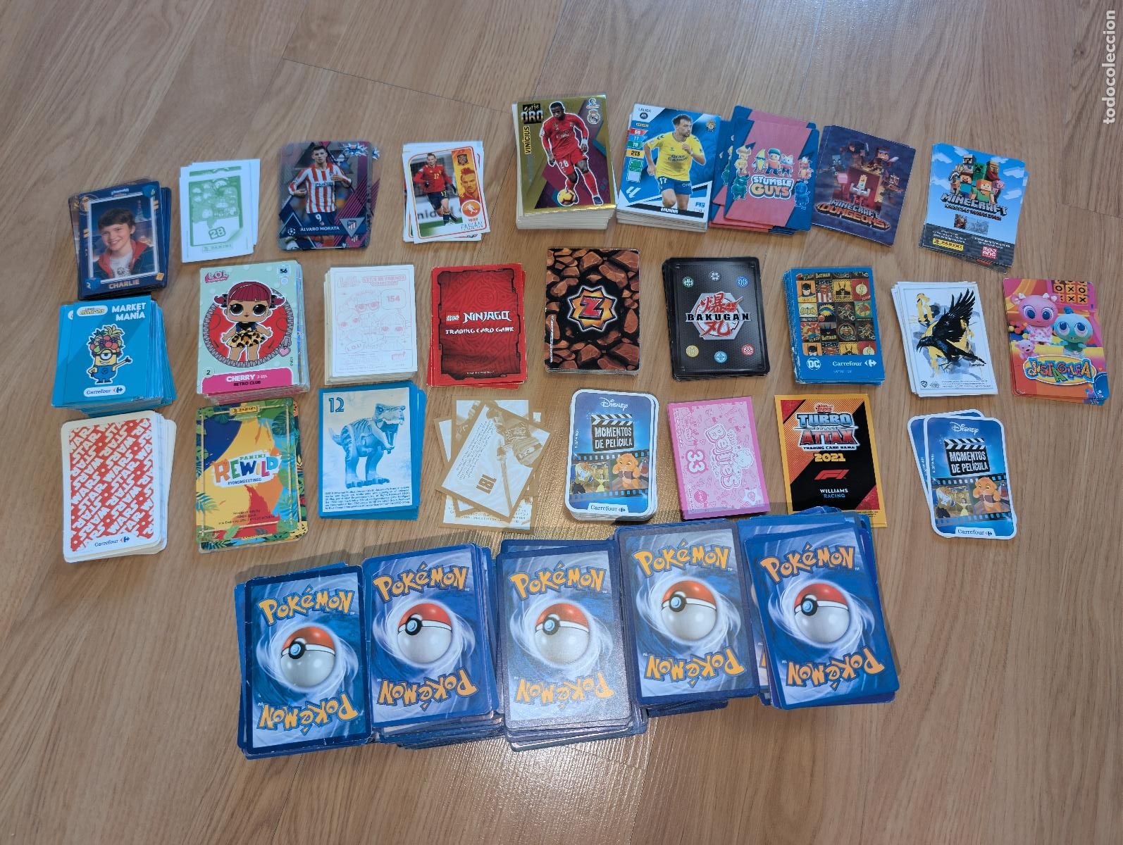Coleccionismo cromos antiguos: LOTE cromos POKEMON LIGA este Adrenalyn LOL varios CARREFOUR Minecraft GUYS