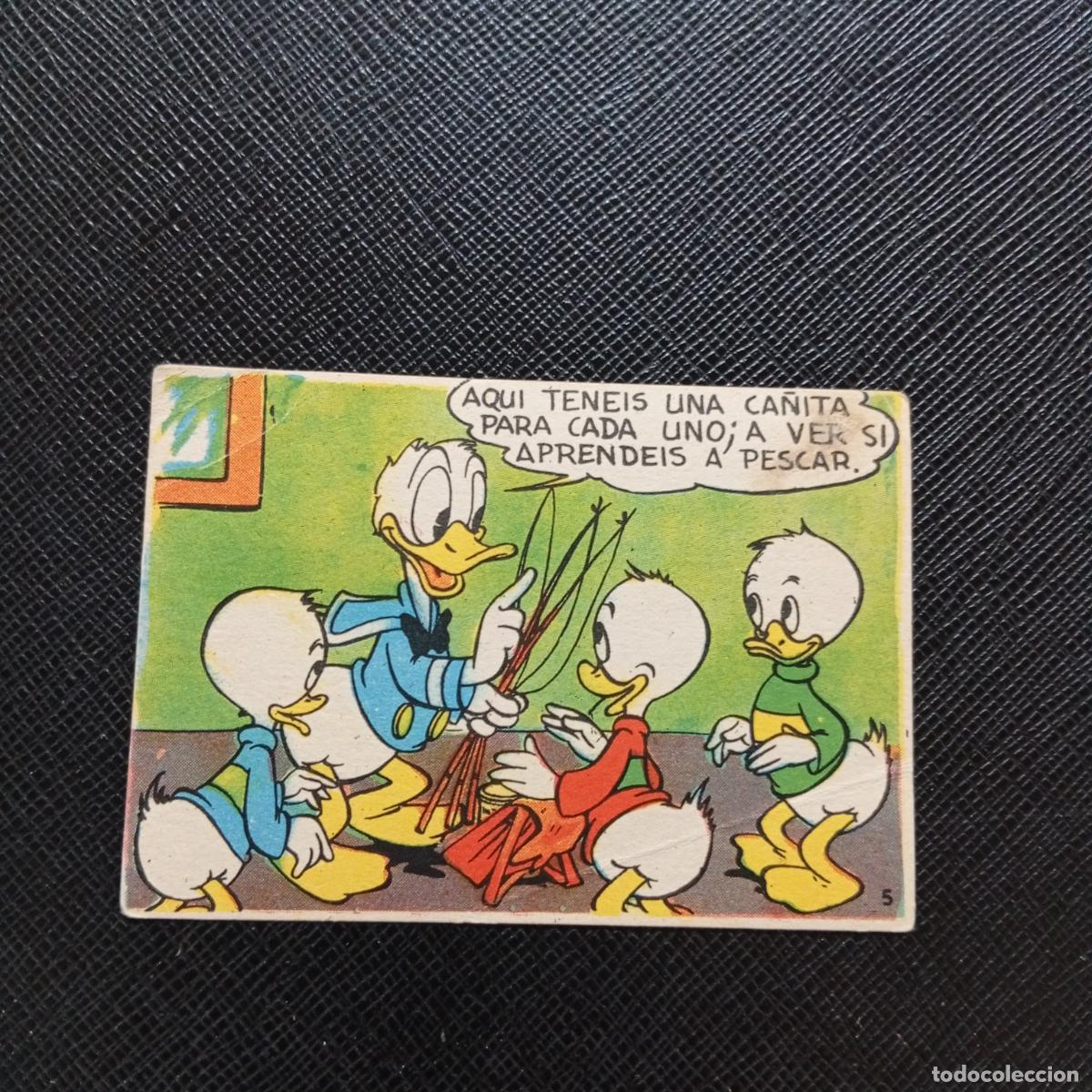 Coleccionismo cromos antiguos: 5 PESCA DE TRUCHAS CHOCOLATES LLOVERAS DISNEY 1948 CROMO - SIN PEGAR - A214 PG1