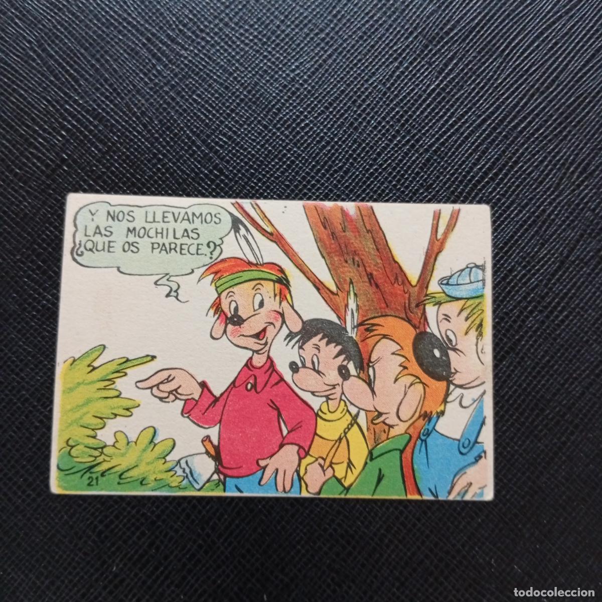 Coleccionismo cromos antiguos: 21 PESCA DE TRUCHAS CHOCOLATES LLOVERAS DISNEY 1948 CROMO - SIN PEGAR - A214 PG10