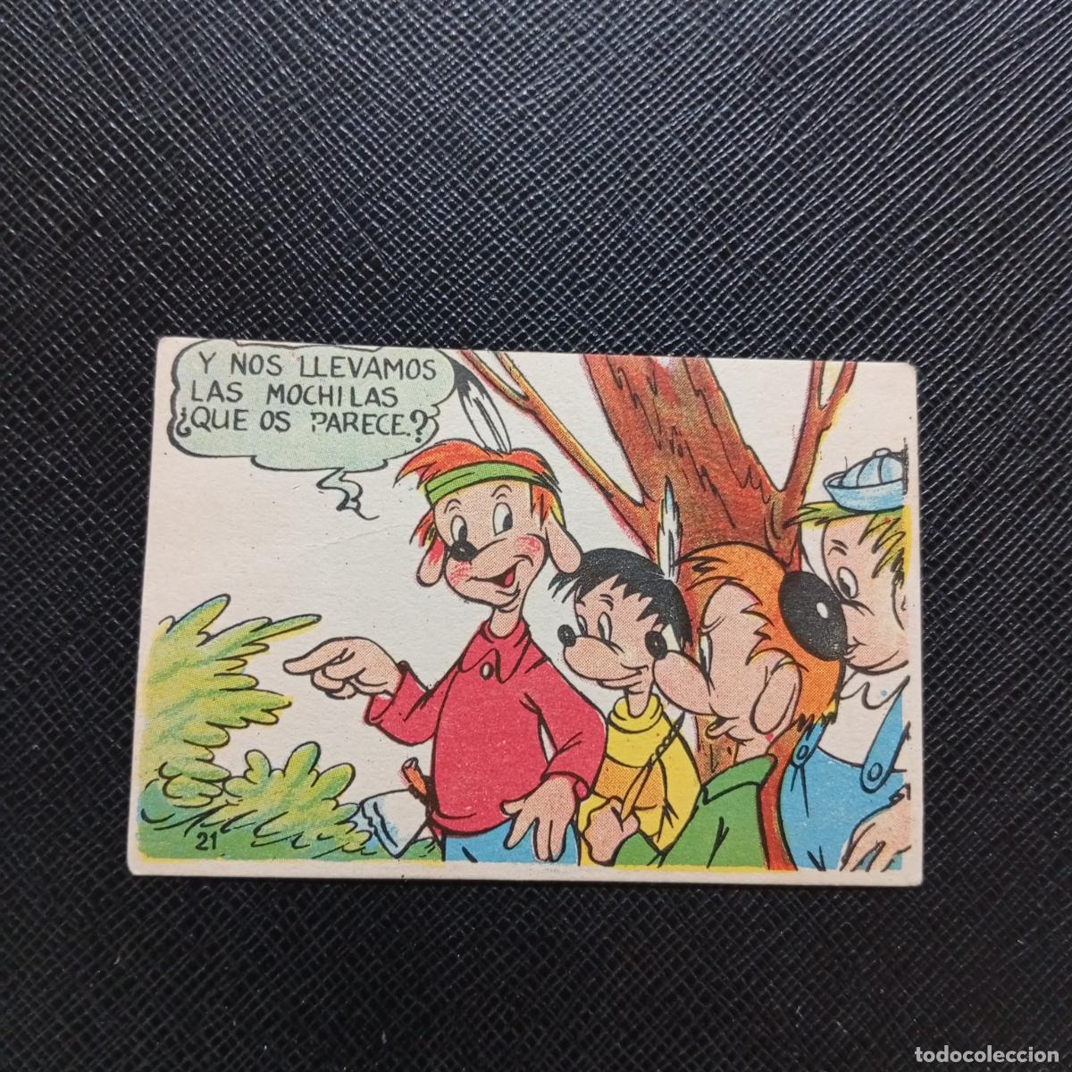 Coleccionismo cromos antiguos: 21 PESCA DE TRUCHAS CHOCOLATES LLOVERAS DISNEY 1948 CROMO - SIN PEGAR - A214 PG19 B