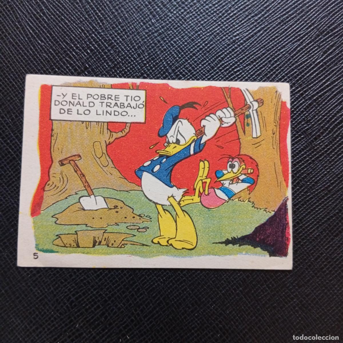 Collectable Antique Stickers: 5 LOS PATITOS INGENUOS CHOCOLATES LLOVERAS DISNEY 1948 CROMO - SIN PEGAR - A214 PG28 B