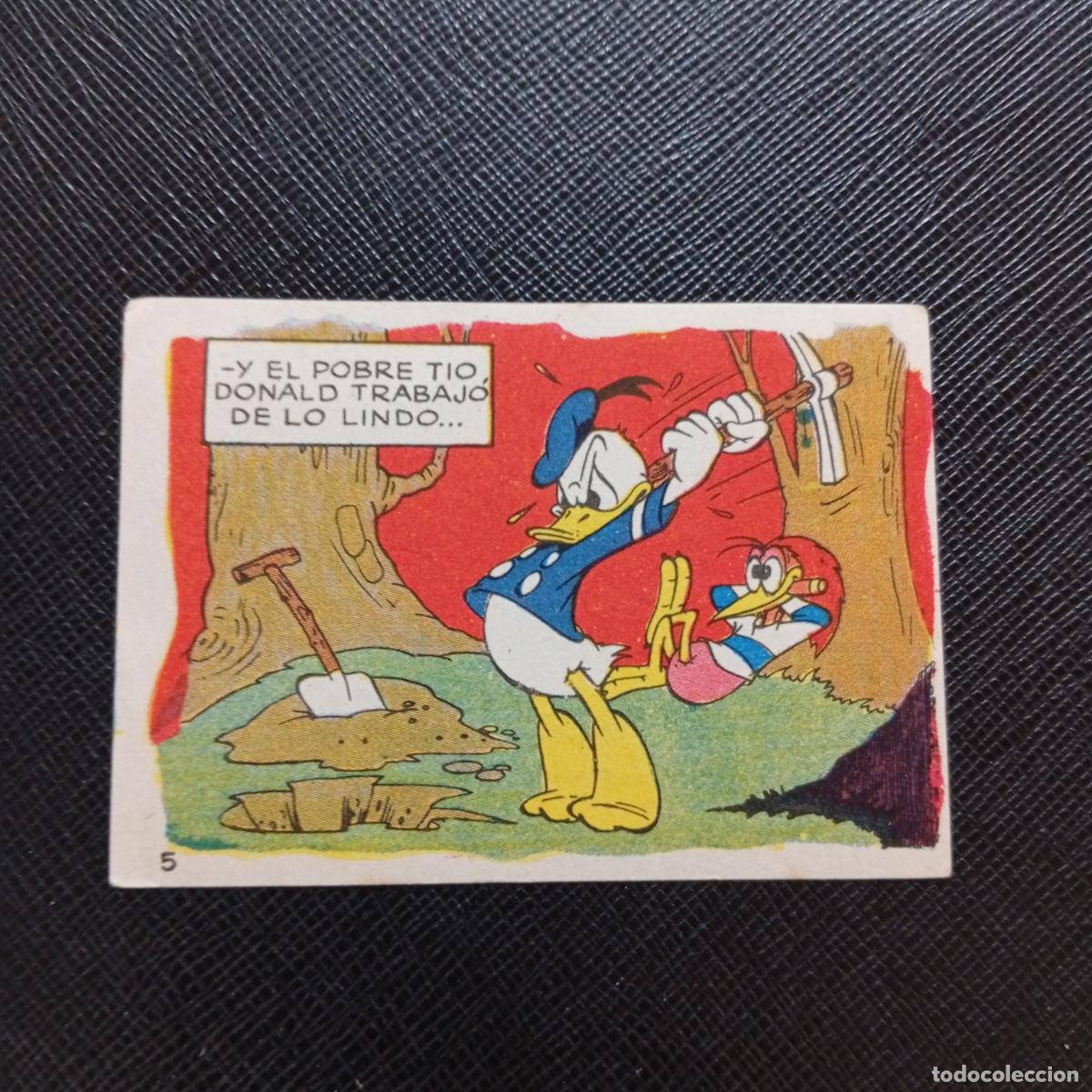Collectable Antique Stickers: 5 LOS PATITOS INGENUOS CHOCOLATES LLOVERAS DISNEY 1948 CROMO - SIN PEGAR - A214 PG37