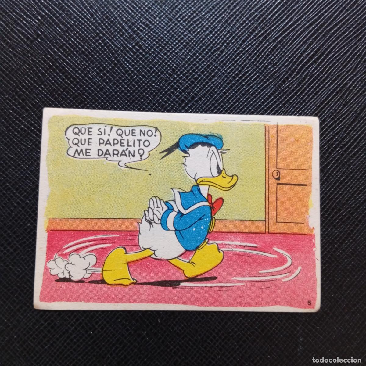 Coleccionismo cromos antiguos: 5 EL PATO DONALD EN HOLLYWOOD CHOCOLATES LLOVERAS DISNEY 1948 CROMO - SIN PEGAR - A214 PG55