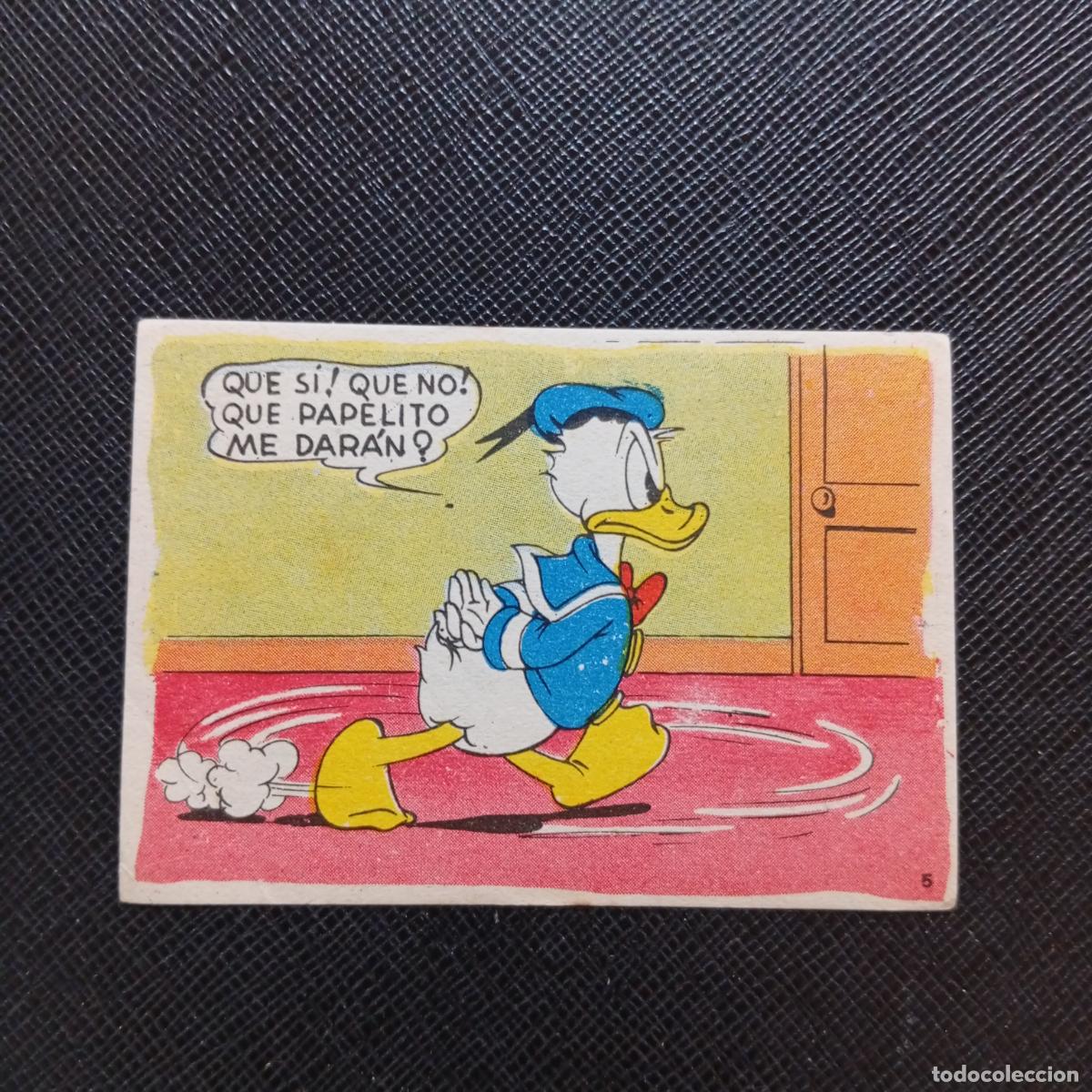 Coleccionismo cromos antiguos: 5 EL PATO DONALD EN HOLLYWOOD CHOCOLATES LLOVERAS DISNEY 1948 CROMO - SIN PEGAR - A214 PG55 B