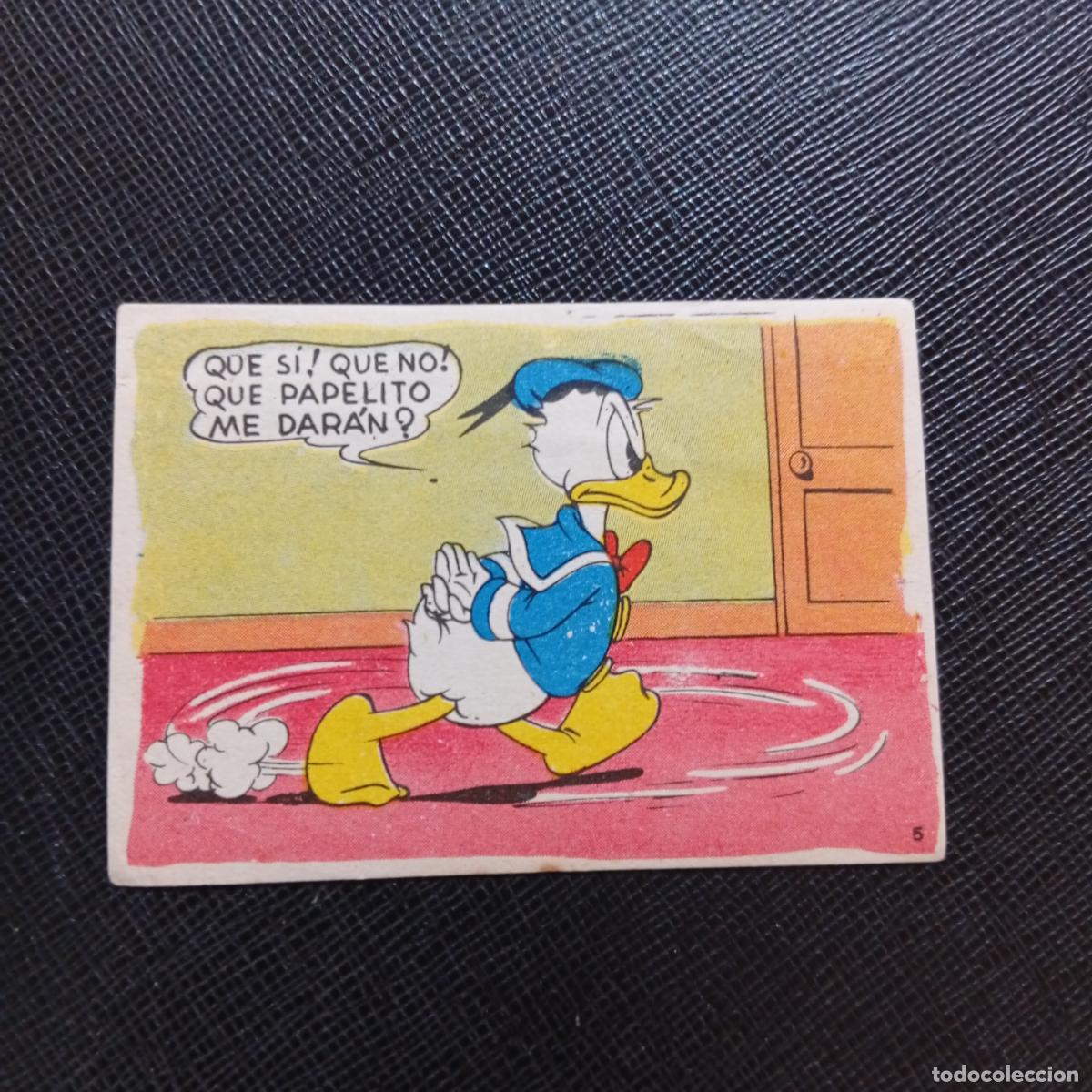 Coleccionismo cromos antiguos: 5 EL PATO DONALD EN HOLLYWOOD CHOCOLATES LLOVERAS DISNEY 1948 CROMO - SIN PEGAR - A214 PG64