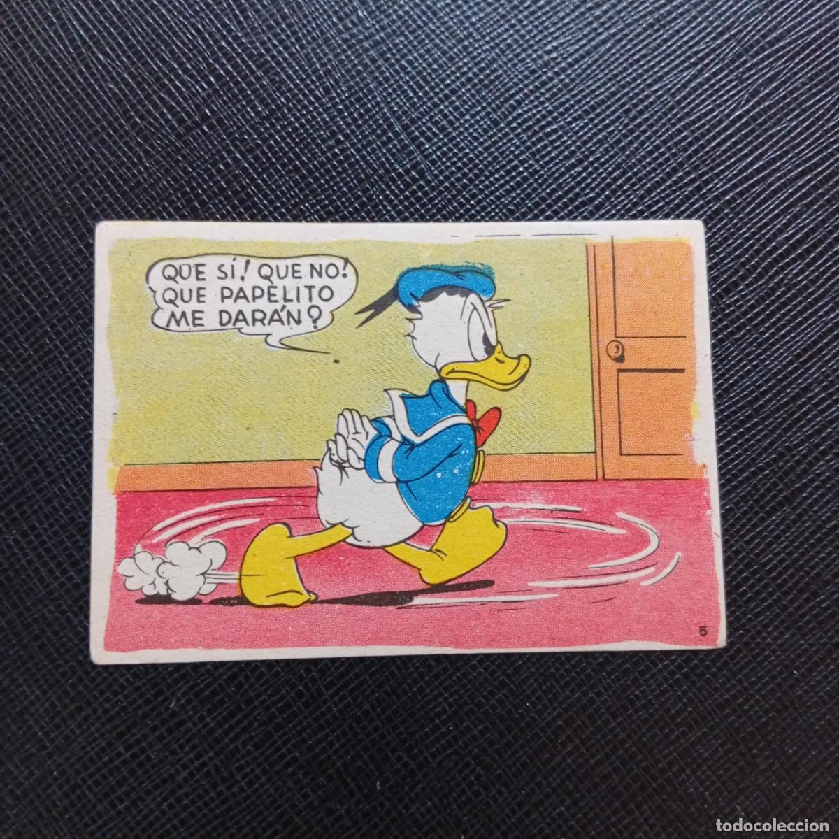Coleccionismo cromos antiguos: 5 EL PATO DONALD EN HOLLYWOOD CHOCOLATES LLOVERAS DISNEY 1948 CROMO - SIN PEGAR - A214 PG64 B