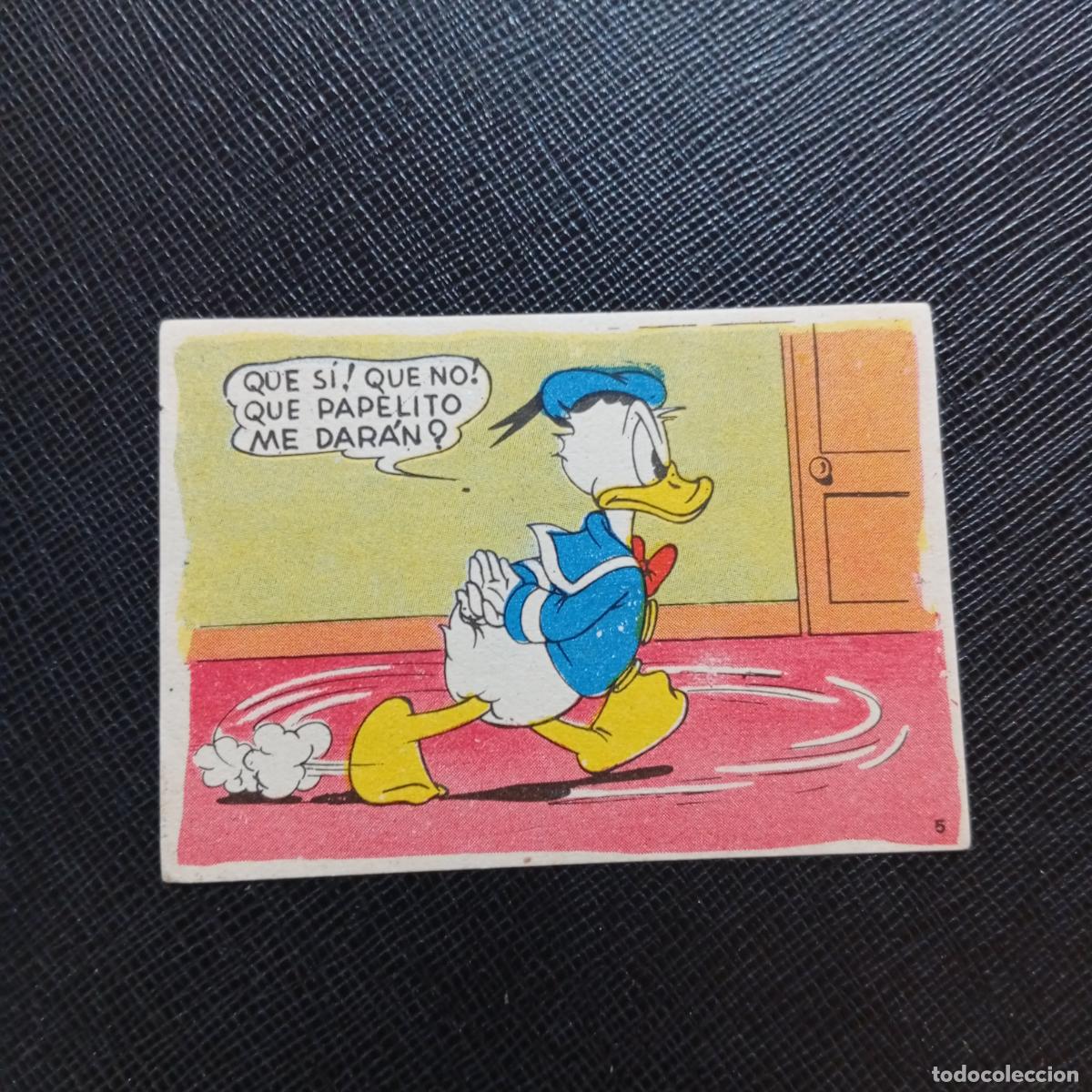 Coleccionismo cromos antiguos: 5 EL PATO DONALD EN HOLLYWOOD CHOCOLATES LLOVERAS DISNEY 1948 CROMO - SIN PEGAR - A214 PG73