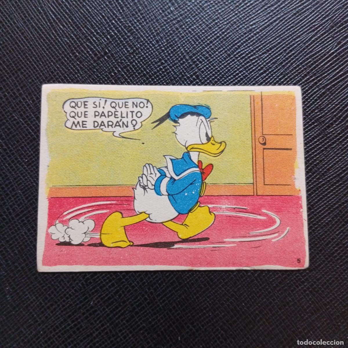 Coleccionismo cromos antiguos: 5 EL PATO DONALD EN HOLLYWOOD CHOCOLATES LLOVERAS DISNEY 1948 CROMO - SIN PEGAR - A214 PG73 B