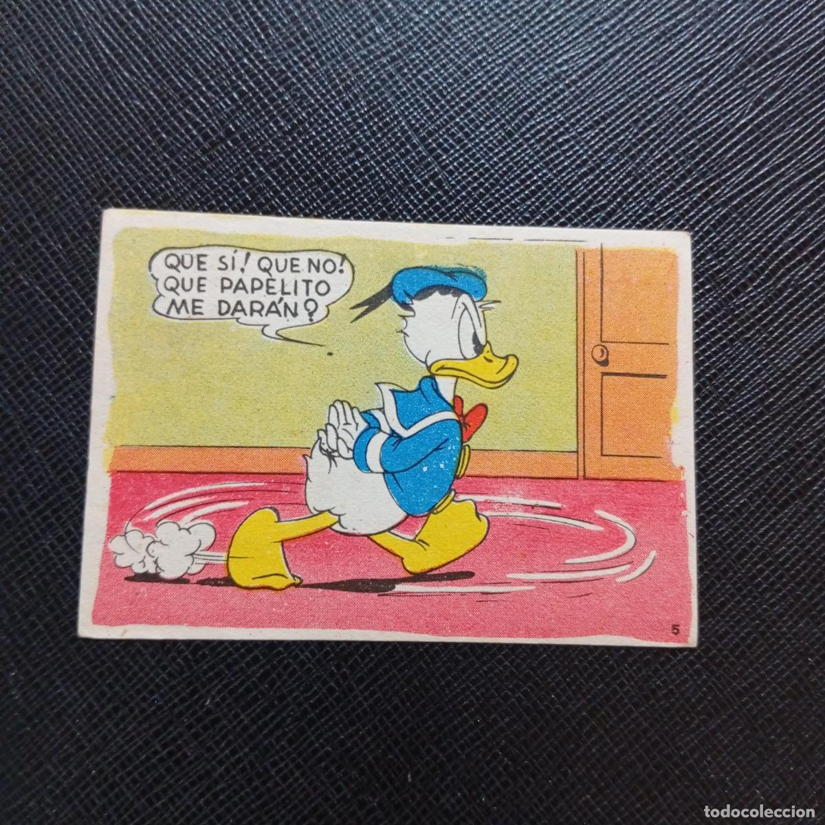 Coleccionismo cromos antiguos: 5 EL PATO DONALD EN HOLLYWOOD CHOCOLATES LLOVERAS DISNEY 1948 CROMO - SIN PEGAR - A214 PG82