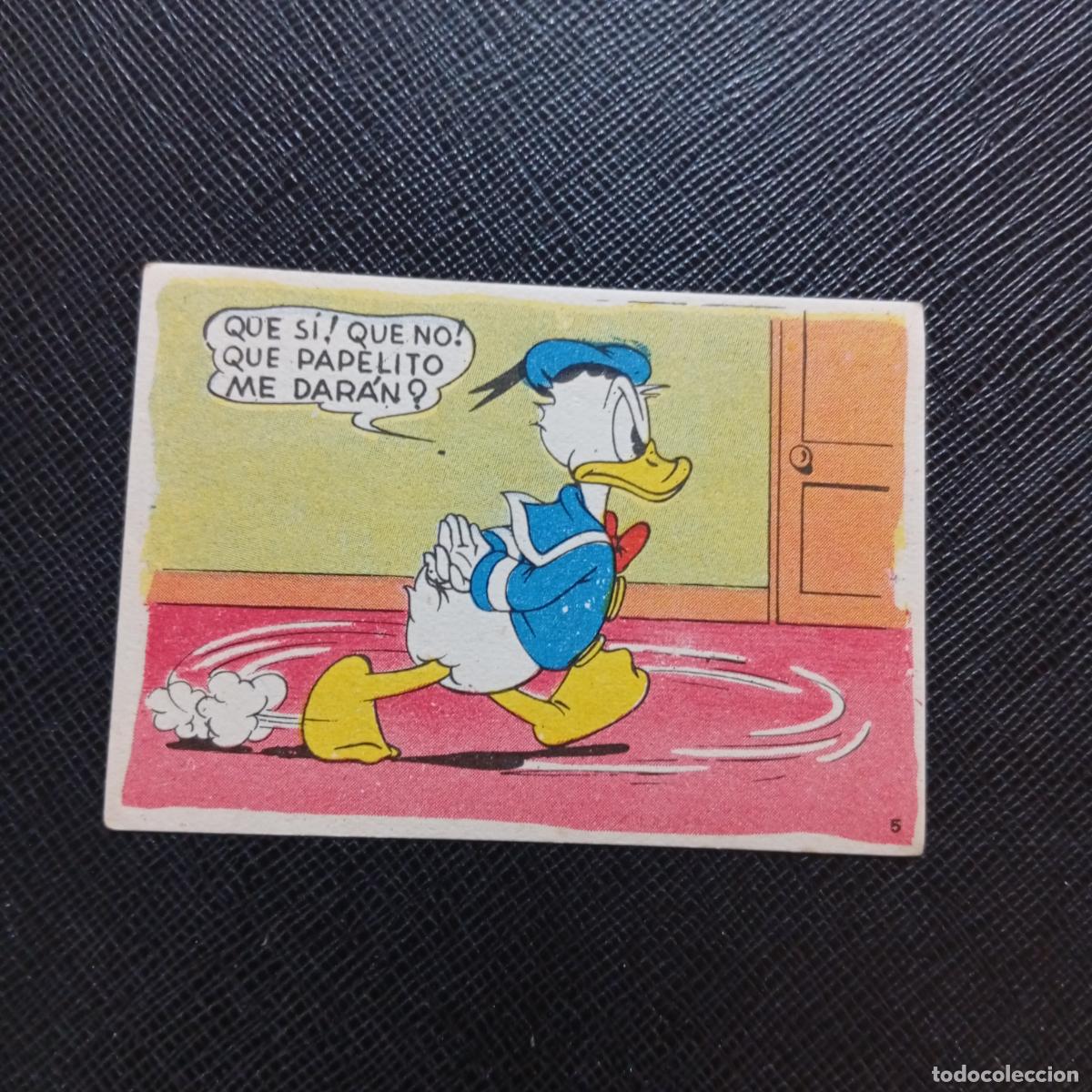 Coleccionismo cromos antiguos: 5 EL PATO DONALD EN HOLLYWOOD CHOCOLATES LLOVERAS DISNEY 1948 CROMO - SIN PEGAR - A214 PG82 B