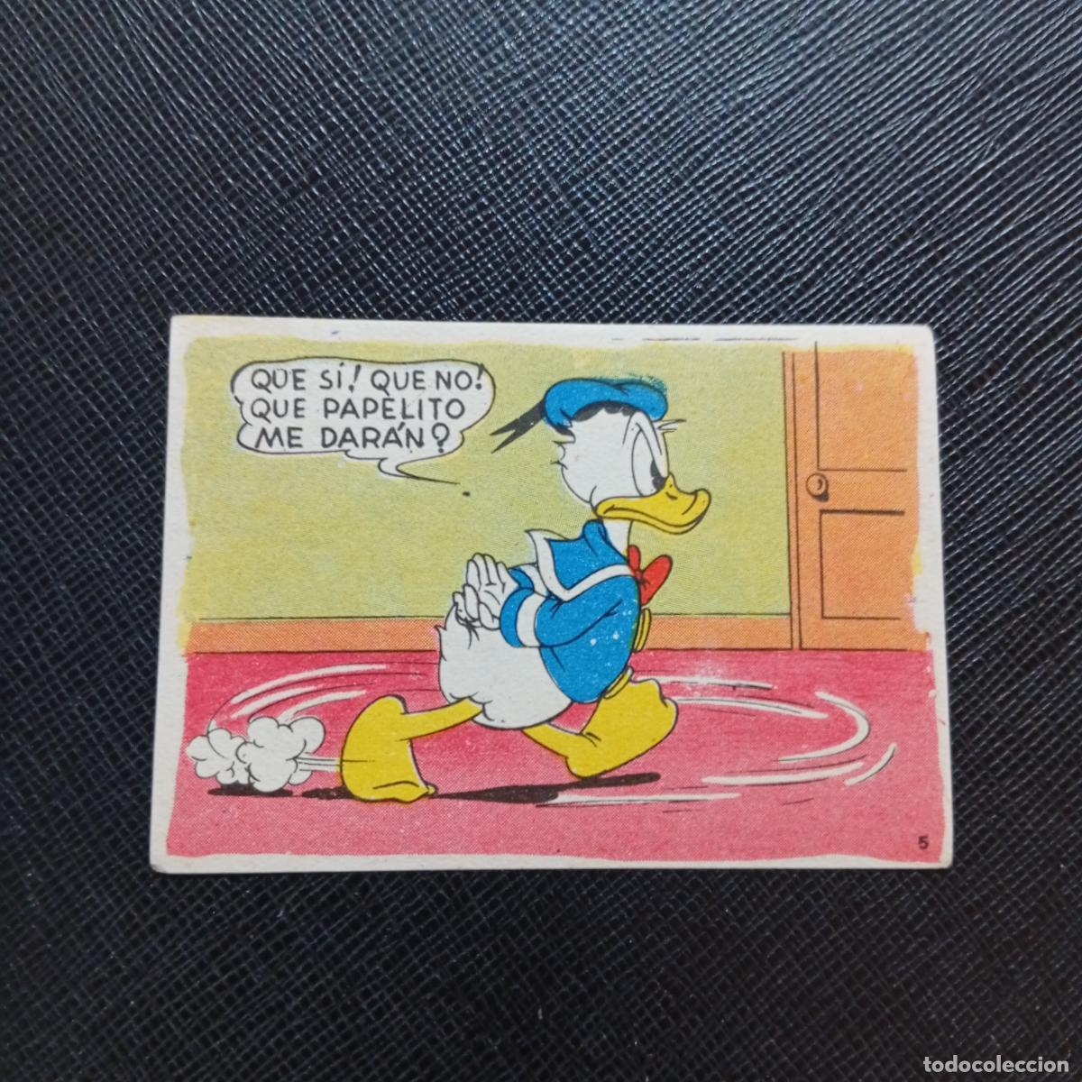 Coleccionismo cromos antiguos: 5 EL PATO DONALD EN HOLLYWOOD CHOCOLATES LLOVERAS DISNEY 1948 CROMO - SIN PEGAR - A214 PG91 B