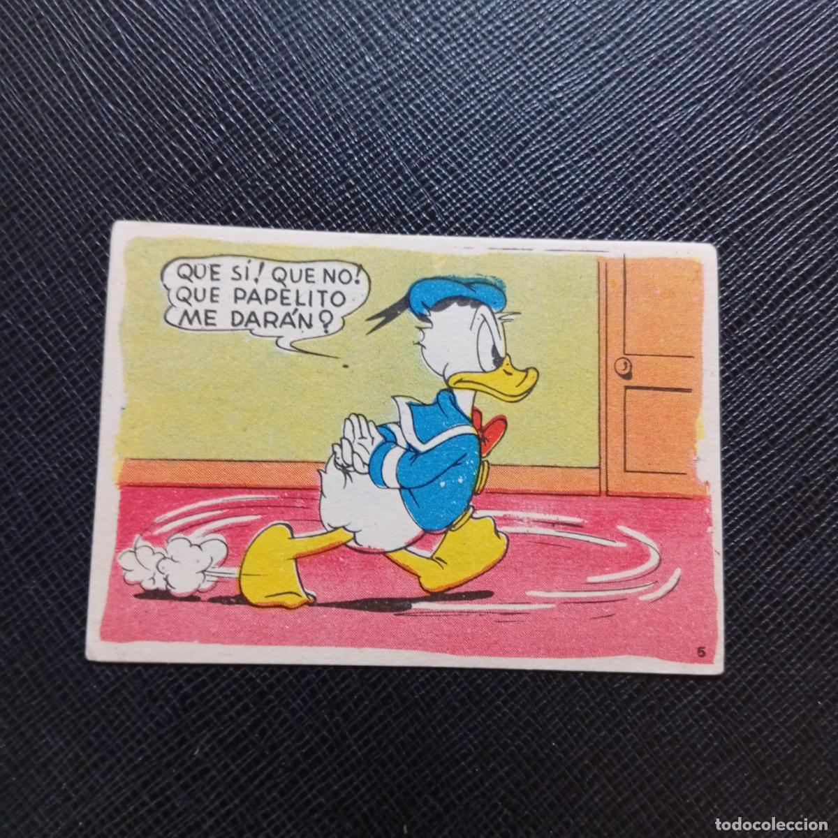 Coleccionismo cromos antiguos: 5 EL PATO DONALD EN HOLLYWOOD CHOCOLATES LLOVERAS DISNEY 1948 CROMO - SIN PEGAR - A214 PG100