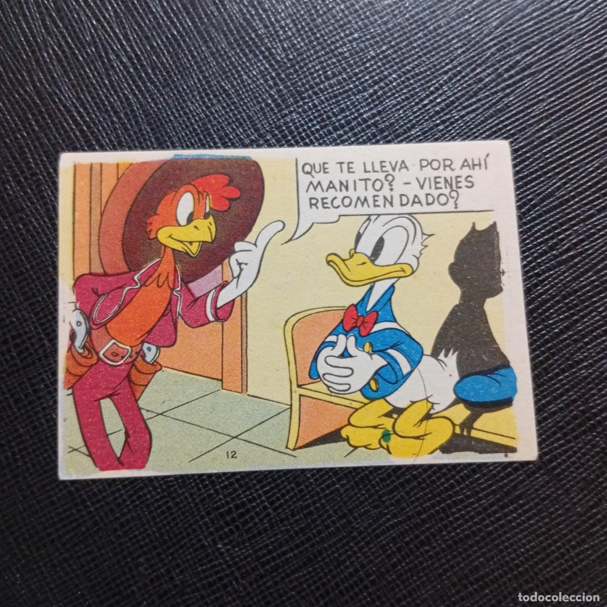 Coleccionismo cromos antiguos: 12 EL PATO DONALD EN HOLLYWOOD CHOCOLATES LLOVERAS DISNEY 1948 CROMO - SIN PEGAR - A214 PG73