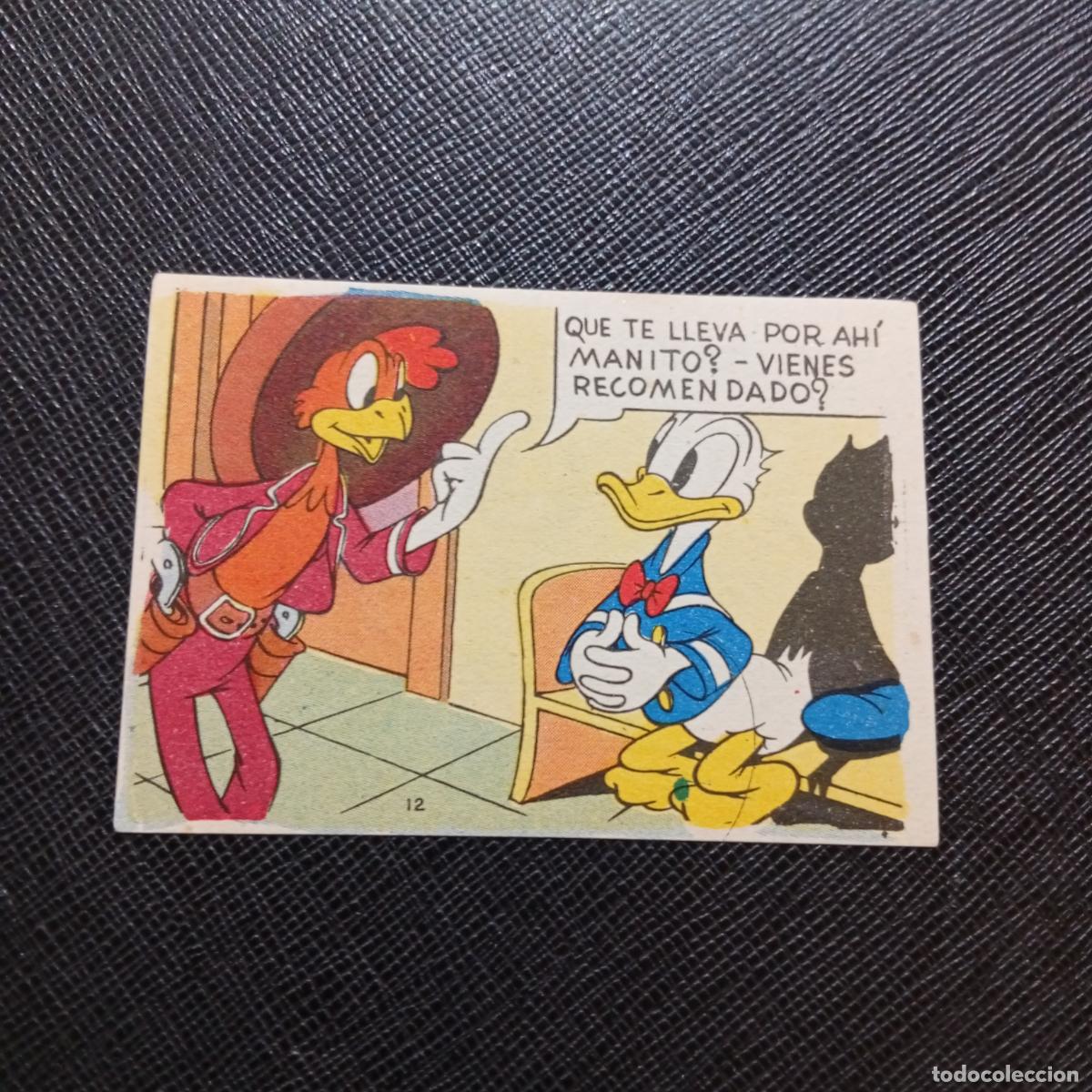 Coleccionismo cromos antiguos: 12 EL PATO DONALD EN HOLLYWOOD CHOCOLATES LLOVERAS DISNEY 1948 CROMO - SIN PEGAR - A214 PG82