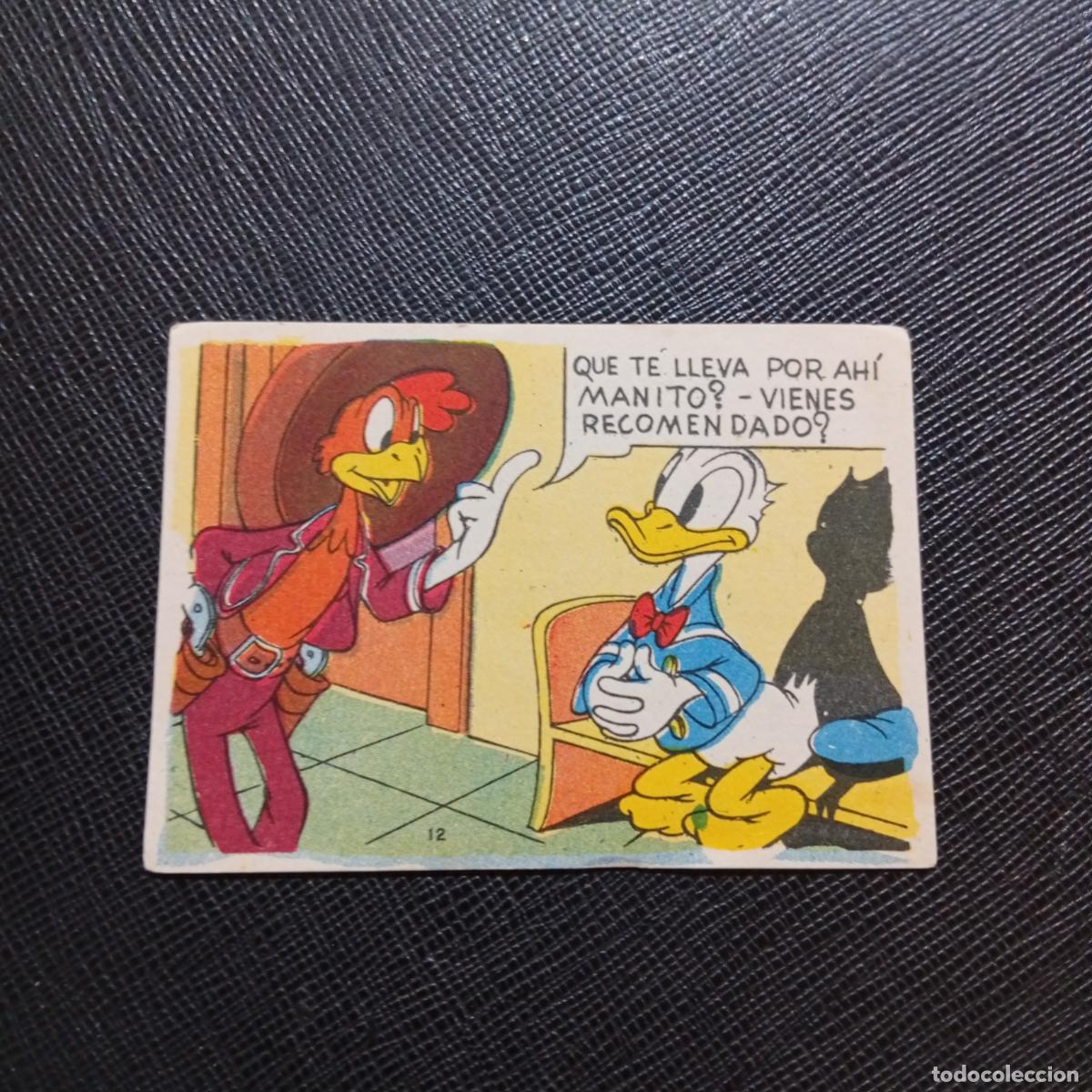 Coleccionismo cromos antiguos: 12 EL PATO DONALD EN HOLLYWOOD CHOCOLATES LLOVERAS DISNEY 1948 CROMO - SIN PEGAR - A214 PG91 B