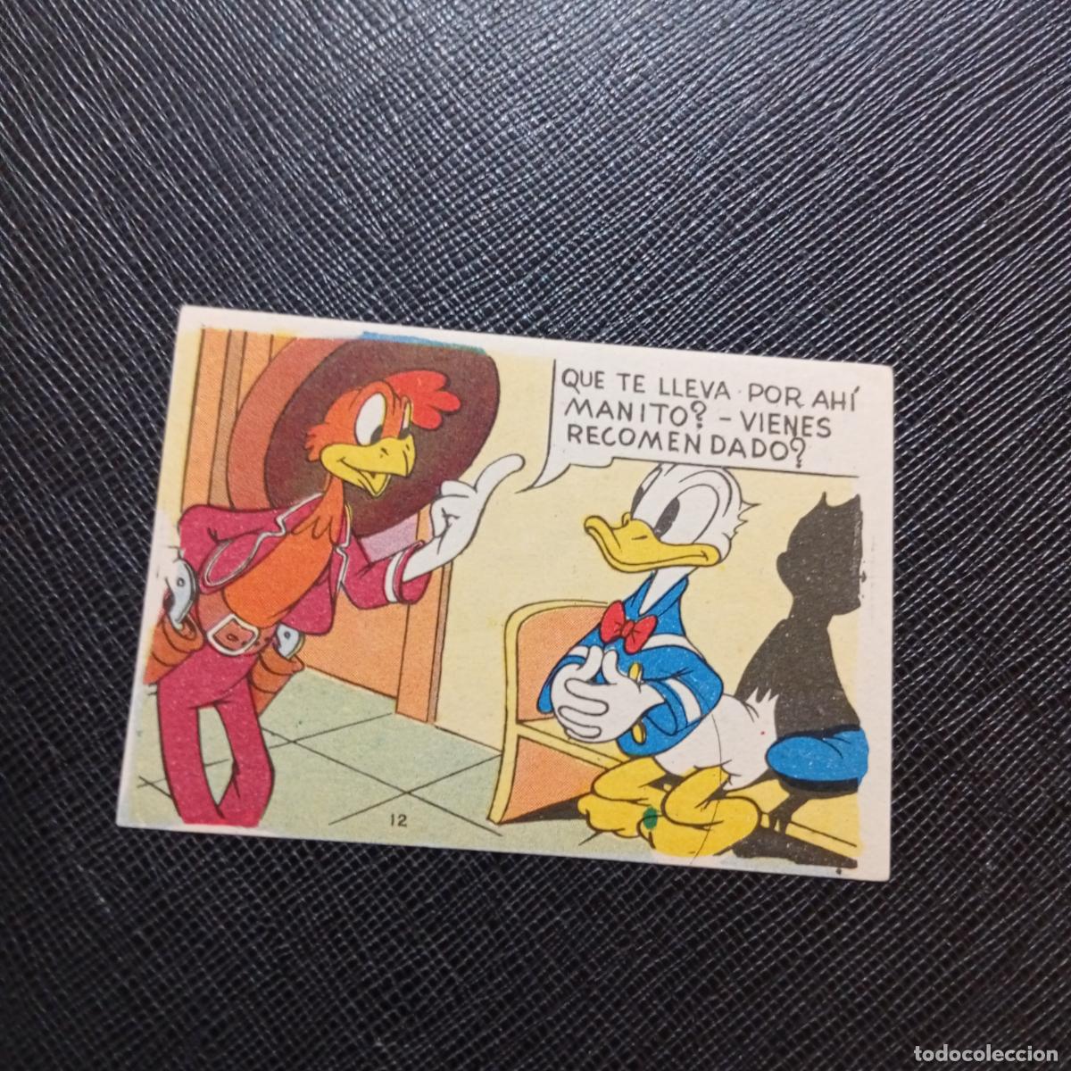 Coleccionismo cromos antiguos: 12 EL PATO DONALD EN HOLLYWOOD CHOCOLATES LLOVERAS DISNEY 1948 CROMO - SIN PEGAR - A214 PG109