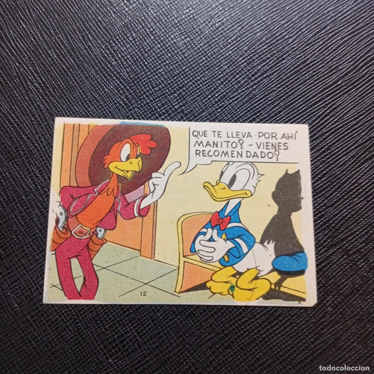 Coleccionismo cromos antiguos: 12 EL PATO DONALD EN HOLLYWOOD CHOCOLATES LLOVERAS DISNEY 1948 CROMO - SIN PEGAR - A214 PG109 B