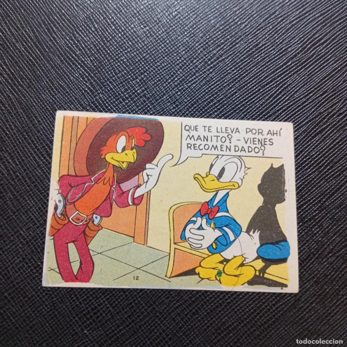 Coleccionismo cromos antiguos: 12 EL PATO DONALD EN HOLLYWOOD CHOCOLATES LLOVERAS DISNEY 1948 CROMO - SIN PEGAR - A214 PG118 B