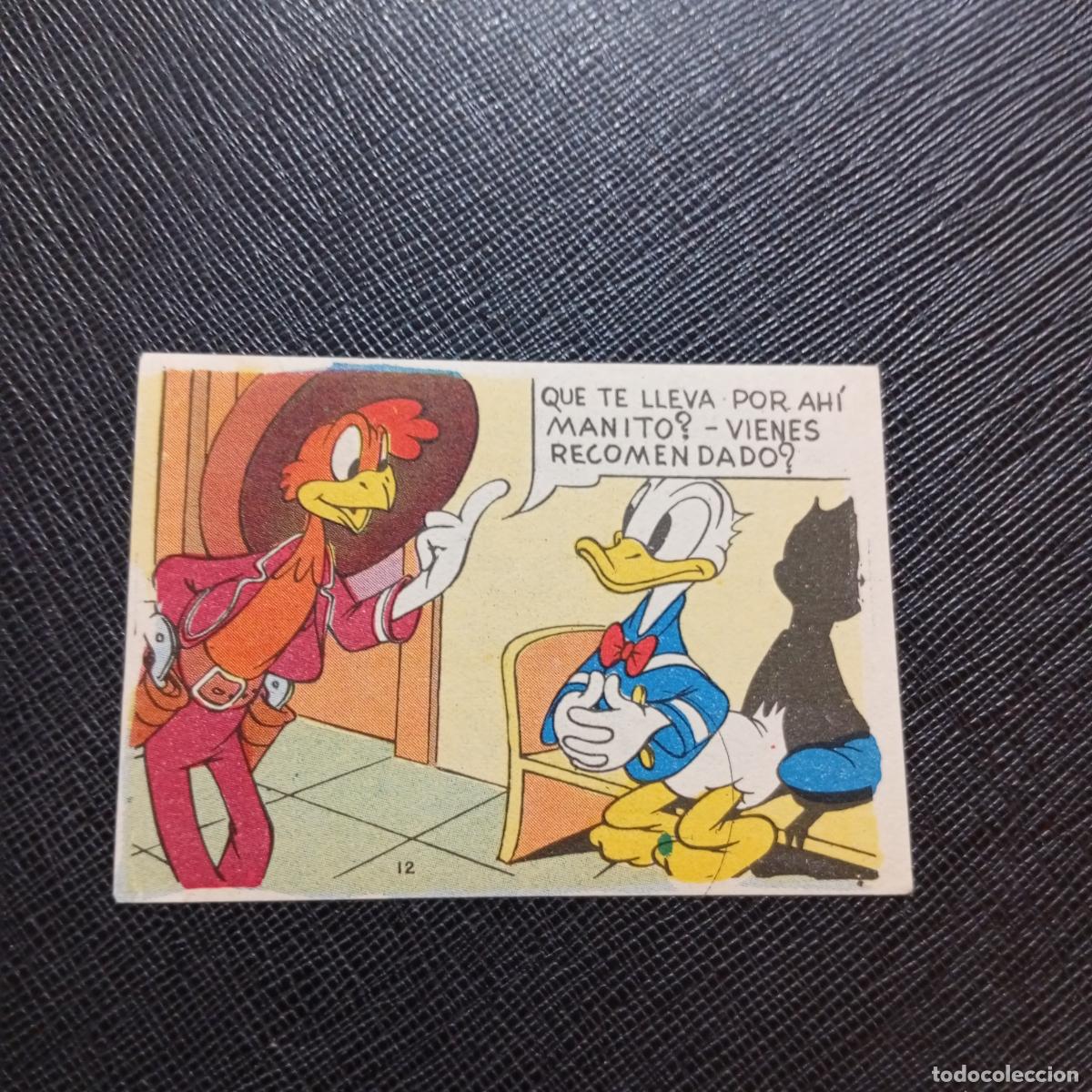 Coleccionismo cromos antiguos: 12 EL PATO DONALD EN HOLLYWOOD CHOCOLATES LLOVERAS DISNEY 1948 CROMO - SIN PEGAR - A214 PG127