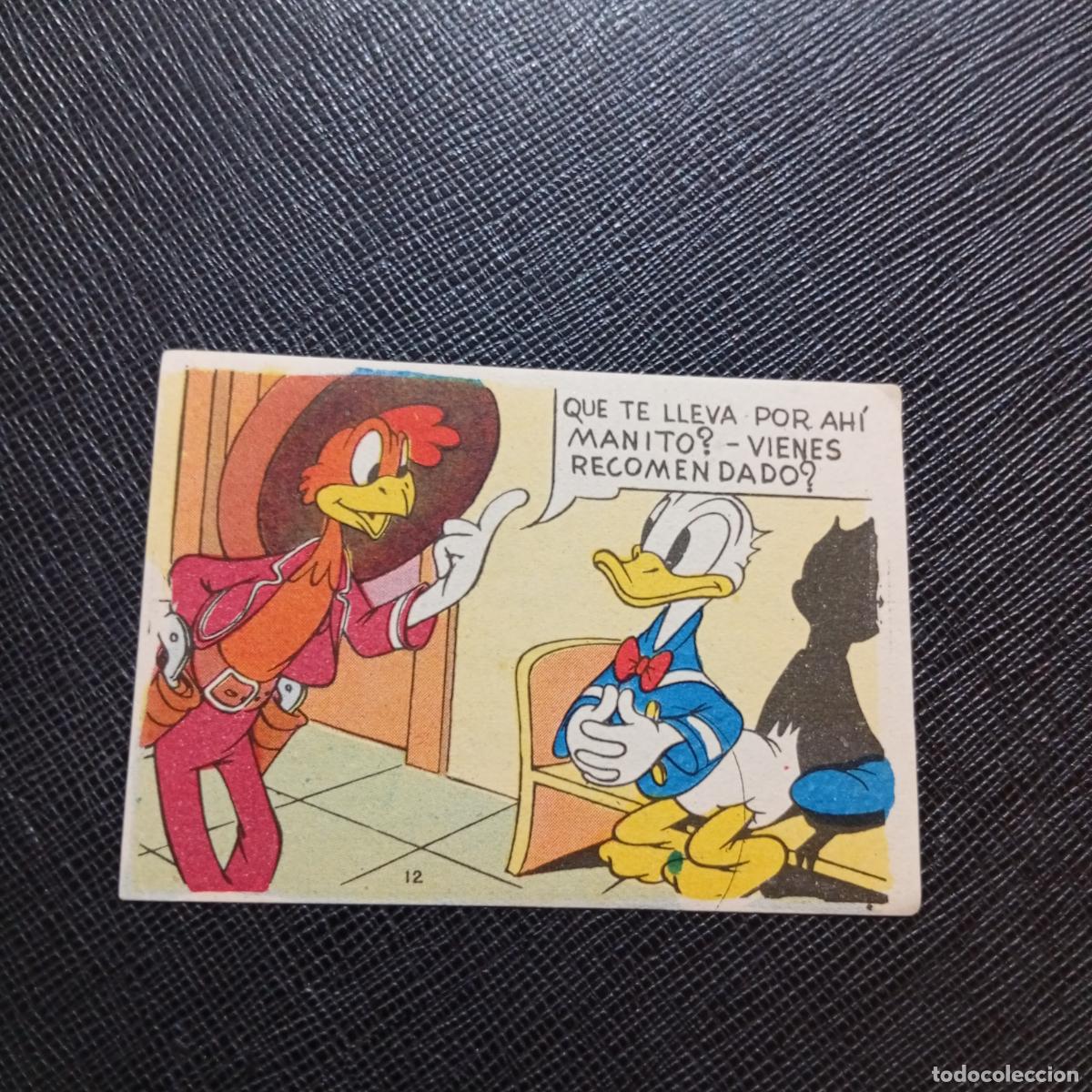 Coleccionismo cromos antiguos: 12 EL PATO DONALD EN HOLLYWOOD CHOCOLATES LLOVERAS DISNEY 1948 CROMO - SIN PEGAR - A214 PG136