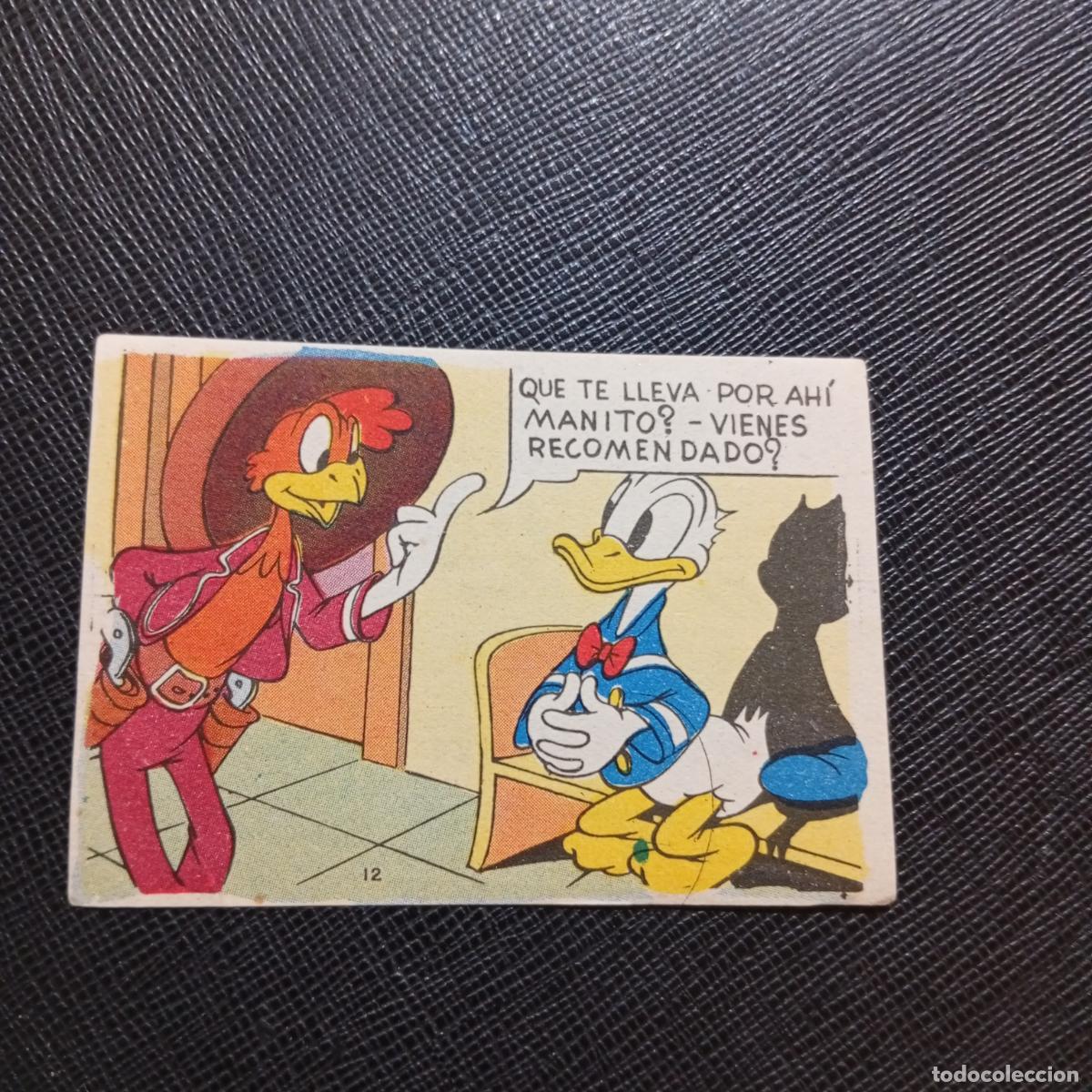 Colecionismo Cromos antigos: 12 EL PATO DONALD EN HOLLYWOOD CHOCOLATES LLOVERAS DISNEY 1948 CROMO - SIN PEGAR - A214 PG154