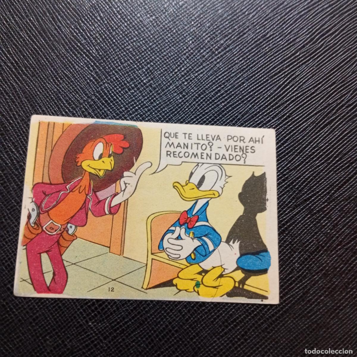 Colecionismo Cromos antigos: 12 EL PATO DONALD EN HOLLYWOOD CHOCOLATES LLOVERAS DISNEY 1948 CROMO - SIN PEGAR - A214 PG163