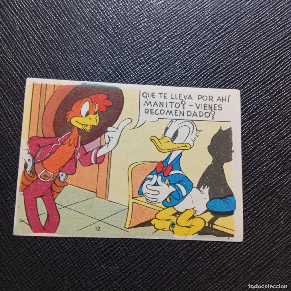 Colecionismo Cromos antigos: 12 EL PATO DONALD EN HOLLYWOOD CHOCOLATES LLOVERAS DISNEY 1948 CROMO - SIN PEGAR - A214 PG172
