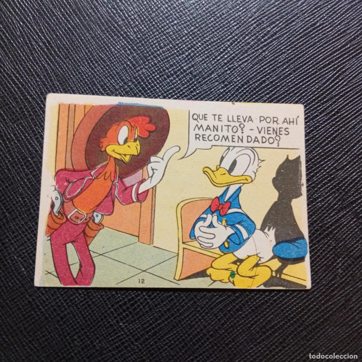 Colecionismo Cromos antigos: 12 EL PATO DONALD EN HOLLYWOOD CHOCOLATES LLOVERAS DISNEY 1948 CROMO - SIN PEGAR - A214 PG190