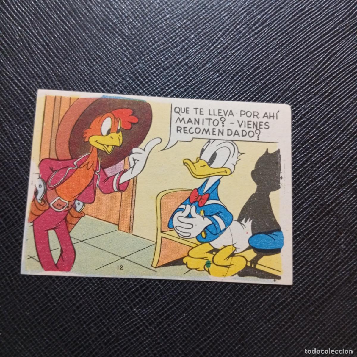 Colecionismo Cromos antigos: 12 EL PATO DONALD EN HOLLYWOOD CHOCOLATES LLOVERAS DISNEY 1948 CROMO - SIN PEGAR - A214 PG199